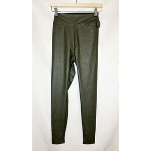 Offline By Aerie Real Luxe Faux Leather Leggings Green Women's MEDIUM‎ NWT
